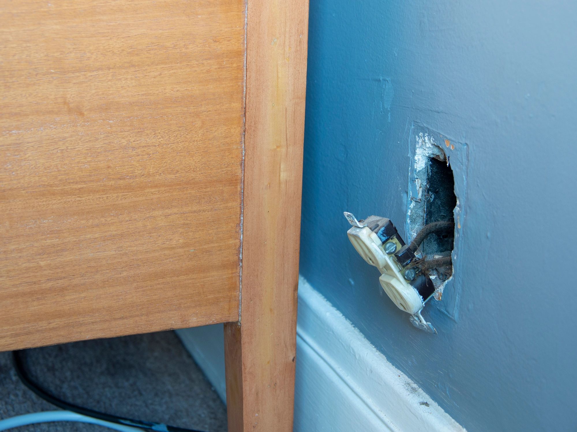 Electrical outlet repair representing panel and electrical upgrade work