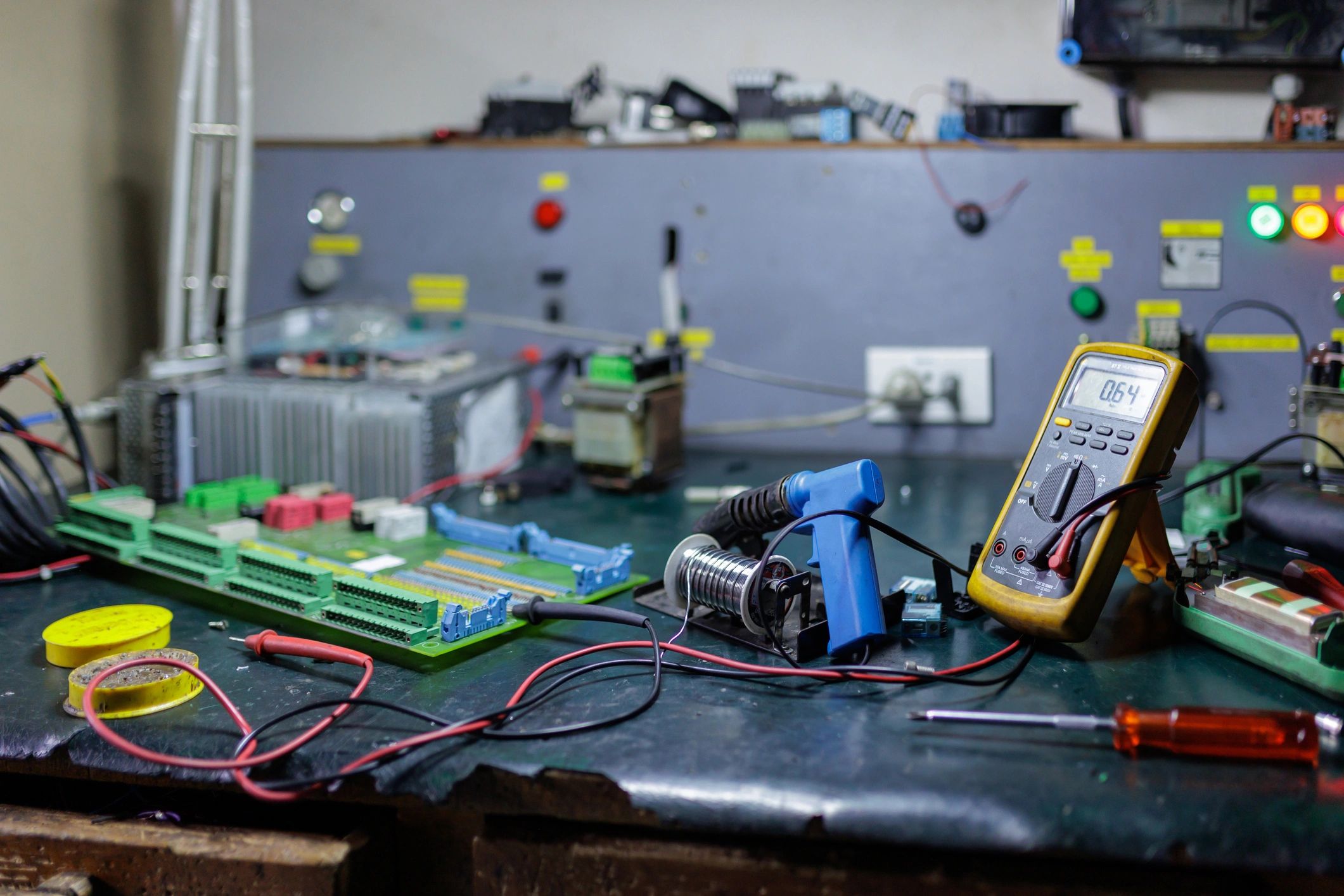 Professional electrical workspace representing EV charger installation planning