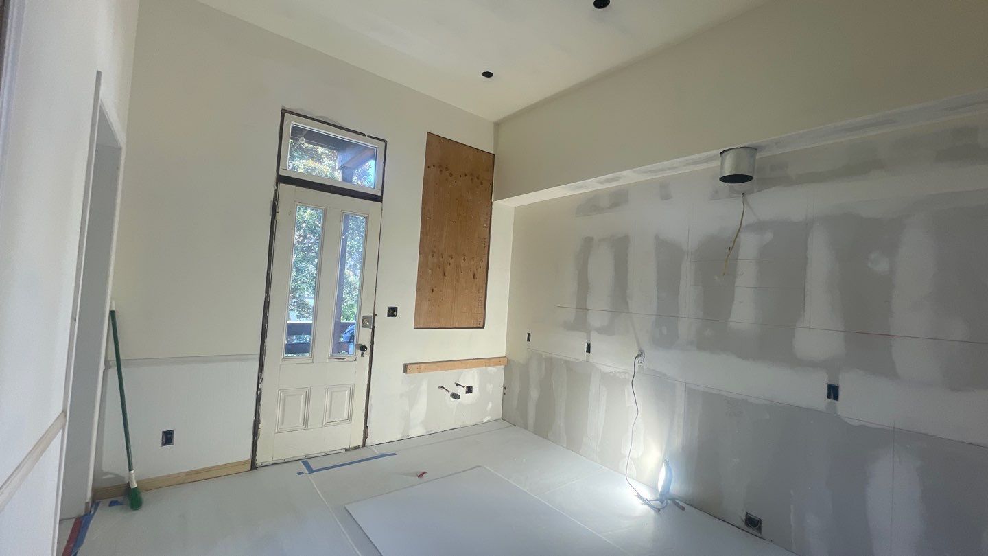 Residential wiring work on site